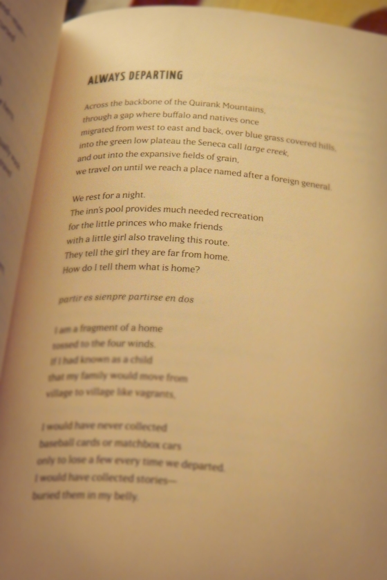 An excerpt of "Always Departing" by Matthew Mulder from the anthology Rooftop Poets.